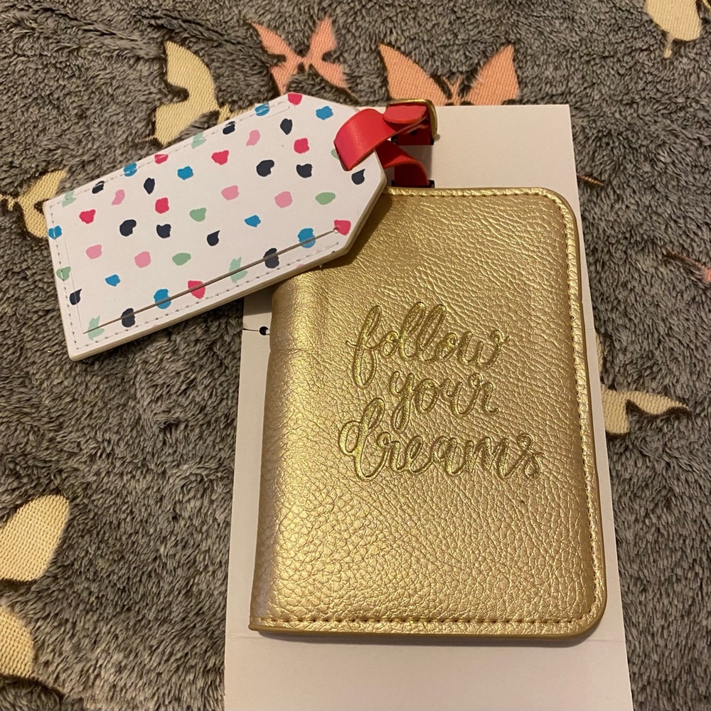 Passport holder with tag. NEW!!